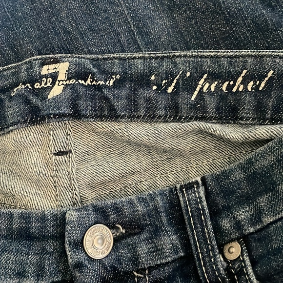 7 For All Mankind “A” Pocket White Stitching Flare Bootcut Denim Jeans 29 - Picture 7 of 8